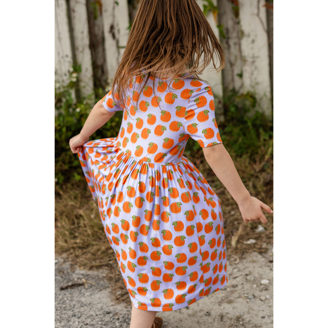 Pink Chicken Lavender Oranges Bamboo Steph Dress