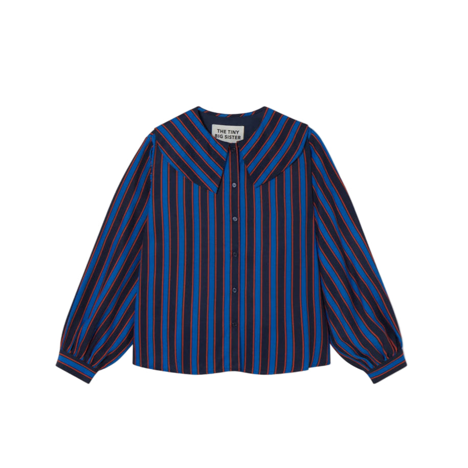 The Tiny Big Sister Navy Striped Womens Blouse