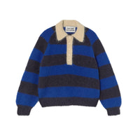 The Tiny Big Sister Navy/Ultramarine Frank Striped Womens Polo