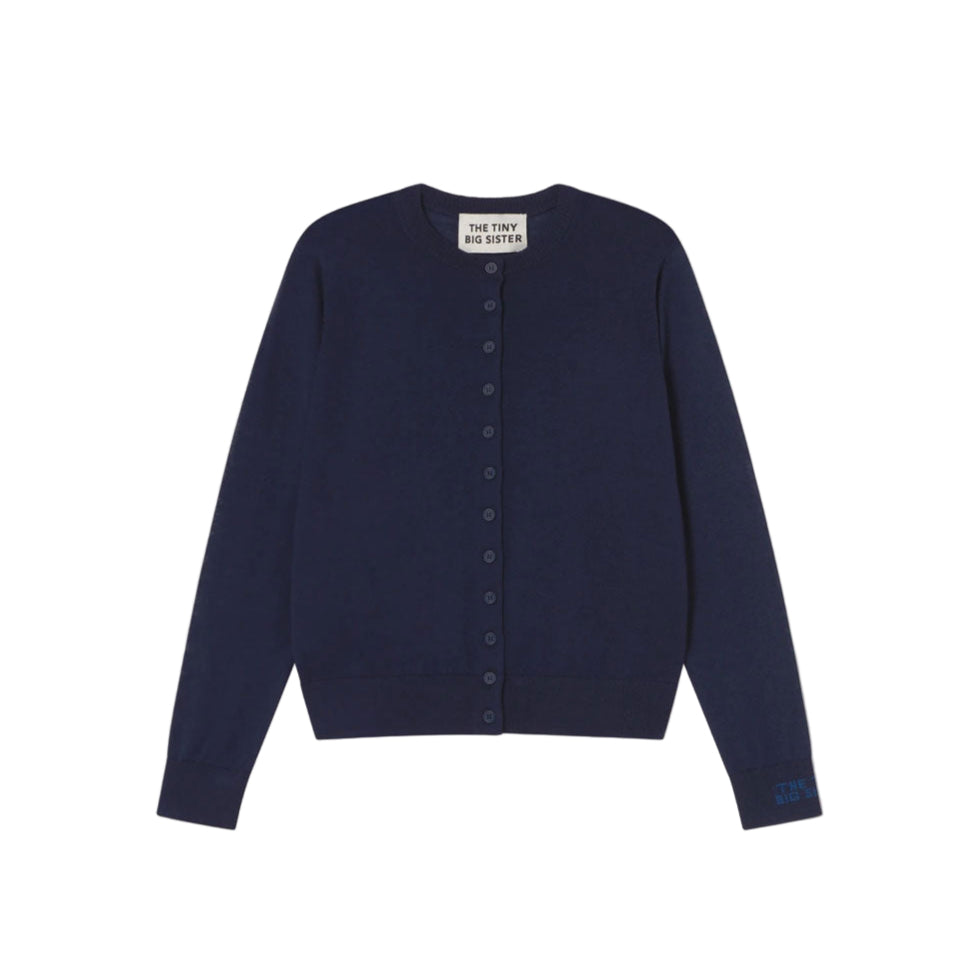 The Tiny Big Sister Navy Buttoned Womens Cardigan