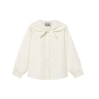 The Tiny Big Sister Off-White Scarf Neck Womens Blouse