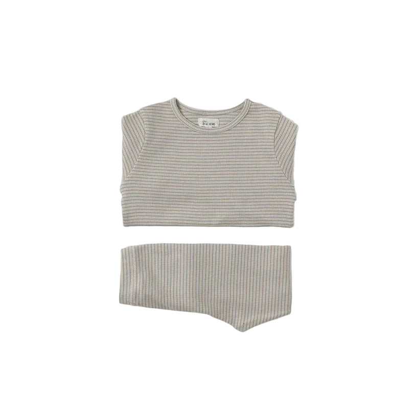 Bene Bene Grayish Blue Bene Stripe Twinset