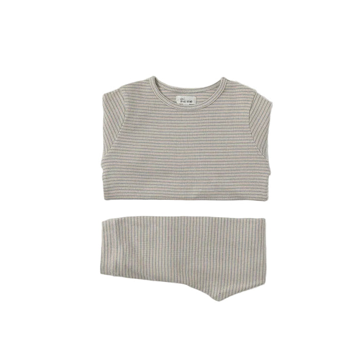 Bene Bene Grayish Blue Baby Bene Stripe Twinset