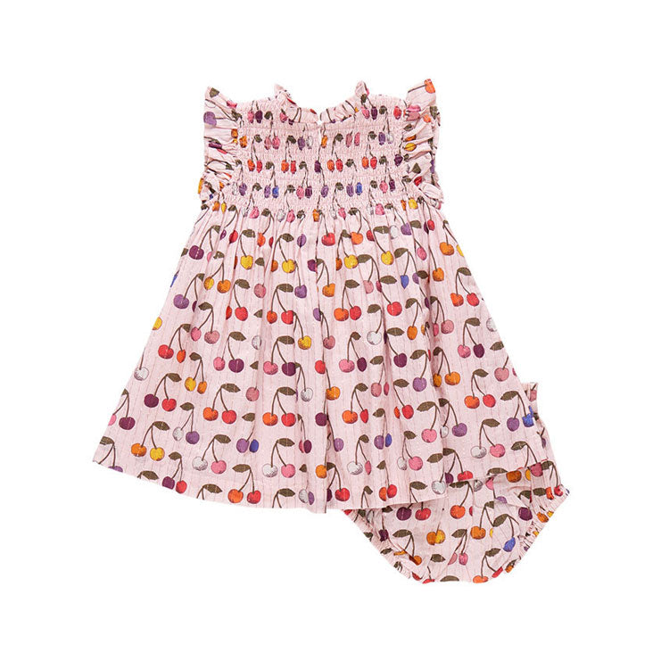 Pink Chicken Cloud Pink Cherry Baby Stevie Dress Set