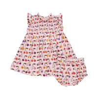 Pink Chicken Cloud Pink Cherry Baby Stevie Dress Set