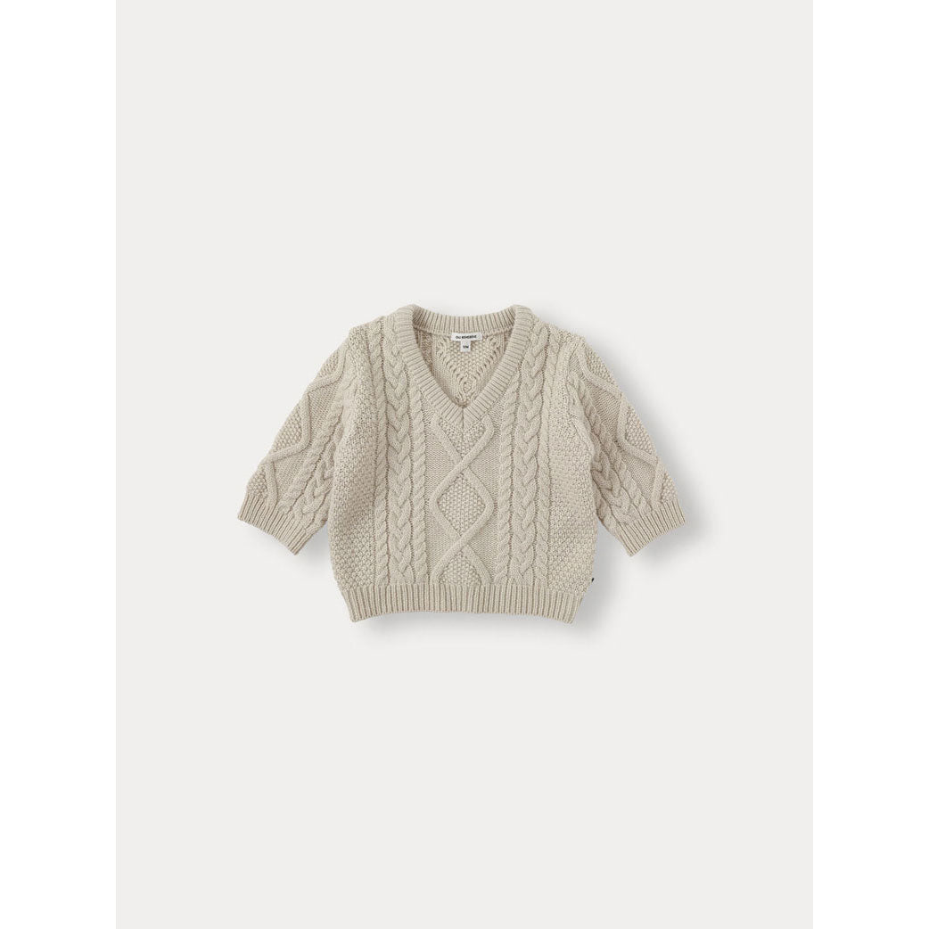 Bene Bene Ecru Baby Cable V-Neck Pullover