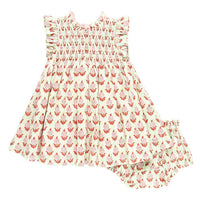 Pink Chicken Green Dahlia Baby Stevie Dress Set