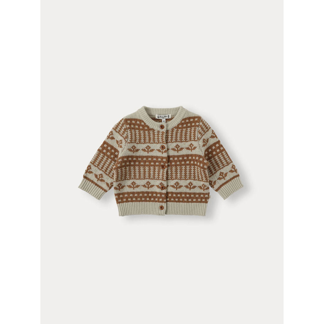 Bene Bene Green Beige Baby Jardin Knit Cardigan