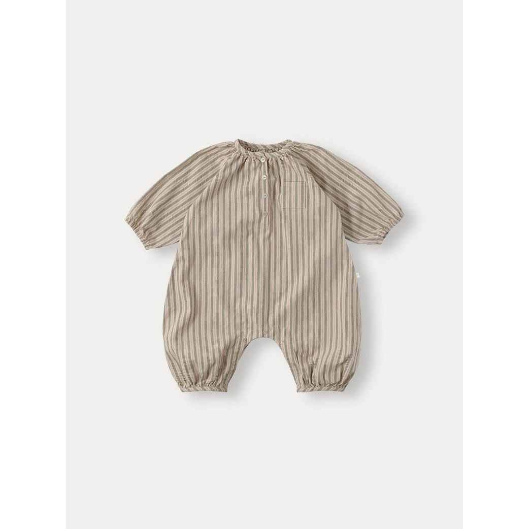 Bene Bene Grayish Pink Baby Milo Stripe Raglan Romper