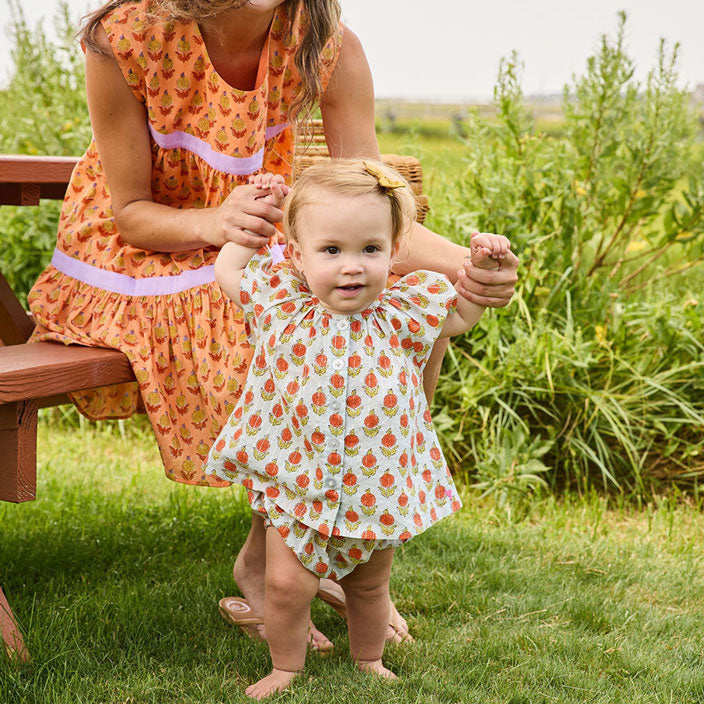 Pink Chicken Blue Dahlia Baby Willow 2 Piece Set
