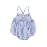Piupiuchick Light Blue Soft Denim Romper