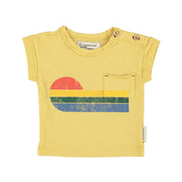 Piupiuchick Yellow Multicolor Wave Print Tee