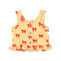 Piupiuchick Yellow W/ Red Bows Baby Top