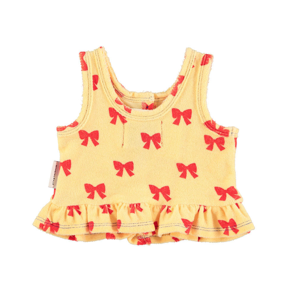 Piupiuchick Yellow W/ Red Bows Baby Top