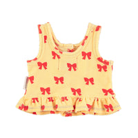 Piupiuchick Yellow W/ Red Bows Baby Top