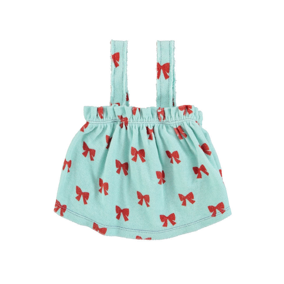 Piupiuchick Blue W/ Red Bows Baby Top