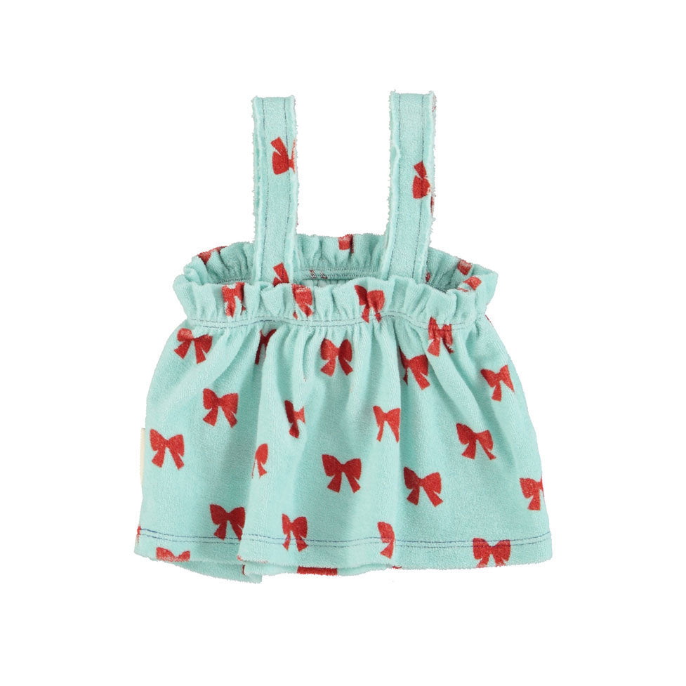 Piupiuchick Blue W/ Red Bows Baby Top
