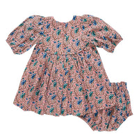 Pink Chicken Mauveglow Vine Floral Rowan Baby Dress Set