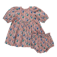 Pink Chicken Mauveglow Vine Floral Rowan Baby Dress Set