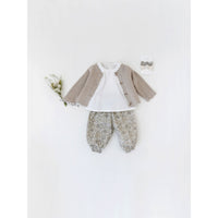 Louisiella Mocha Beige Estelle Knit Baby Cardigan