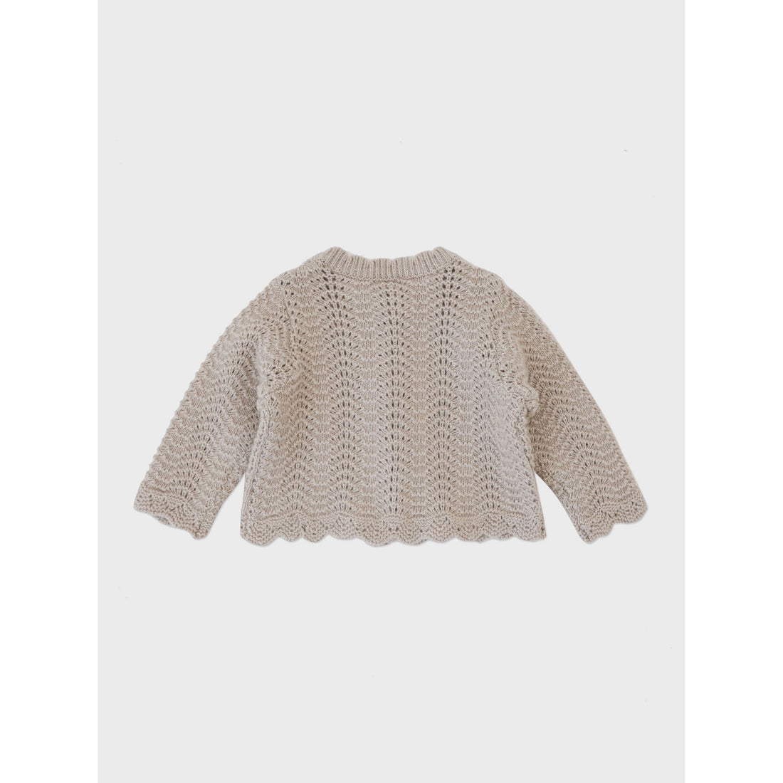 Louisiella Mocha Beige Estelle Knit Baby Cardigan