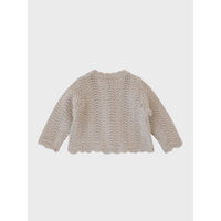 Louisiella Mocha Beige Estelle Knit Baby Cardigan