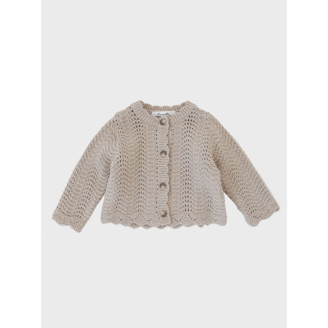 Louisiella Mocha Beige Estelle Knit Baby Cardigan