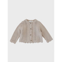 Louisiella Mocha Beige Estelle Knit Baby Cardigan