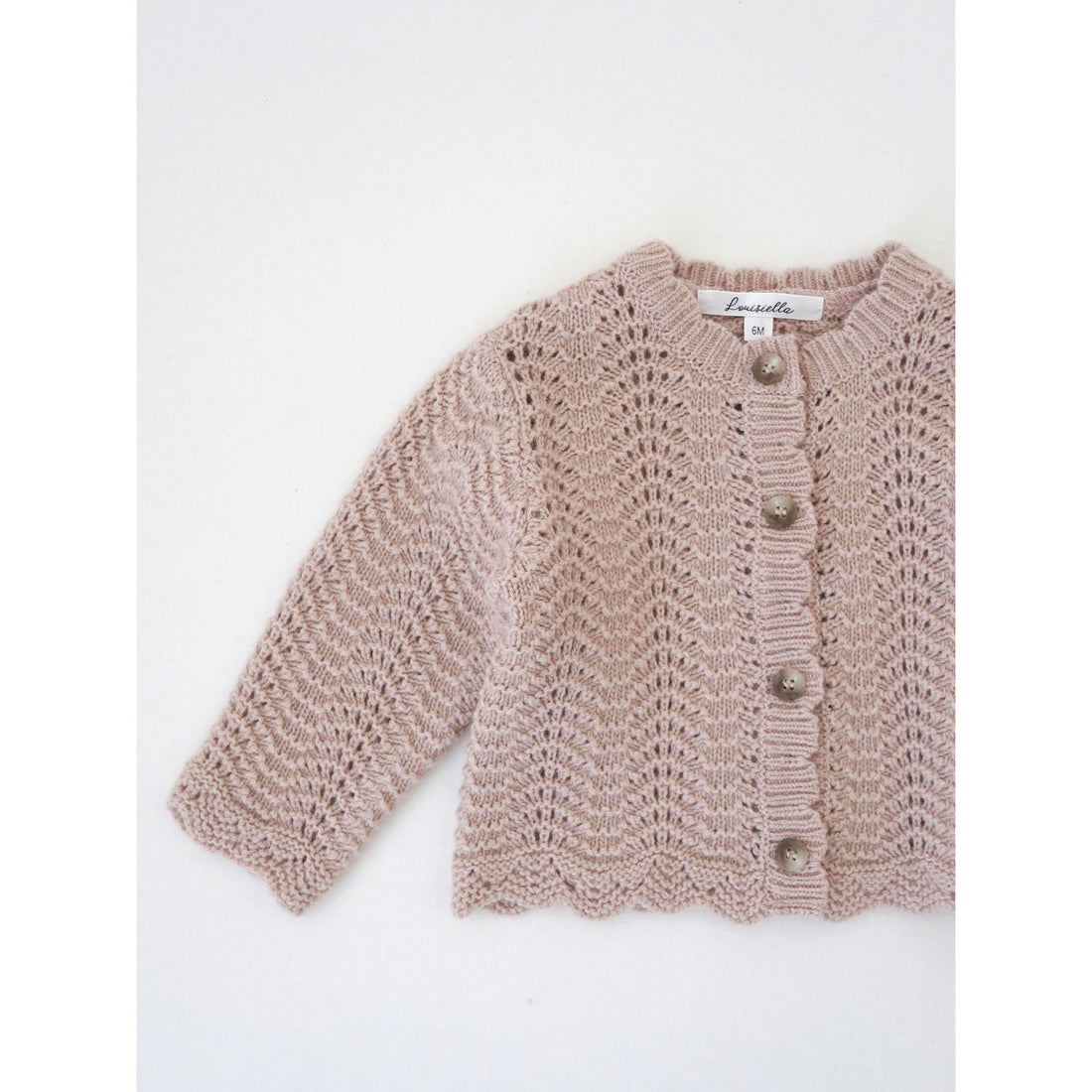Louisiella Pink Estelle Knit Baby Cardigan