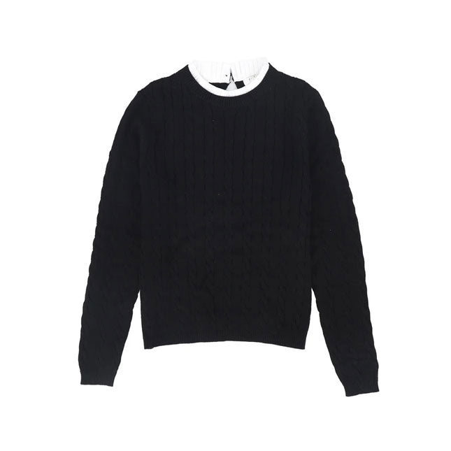 Coco Blanc Black Cabled Sweater