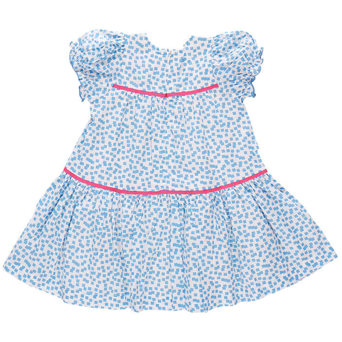 Pink Chicken Blue Mini Squares Fiona Dress