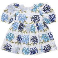 Pink Chicken Blue Quilt Flower Embroidery Brooke Dress