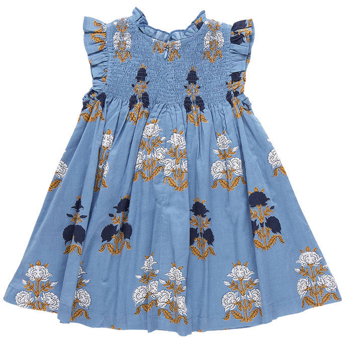 Pink Chicken Blue Flowerette Stevie Dress