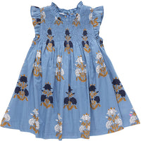 Pink Chicken Blue Flowerette Stevie Dress