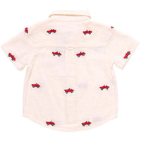 Pink Chicken Vintage Car Embroidery Jack Shirt