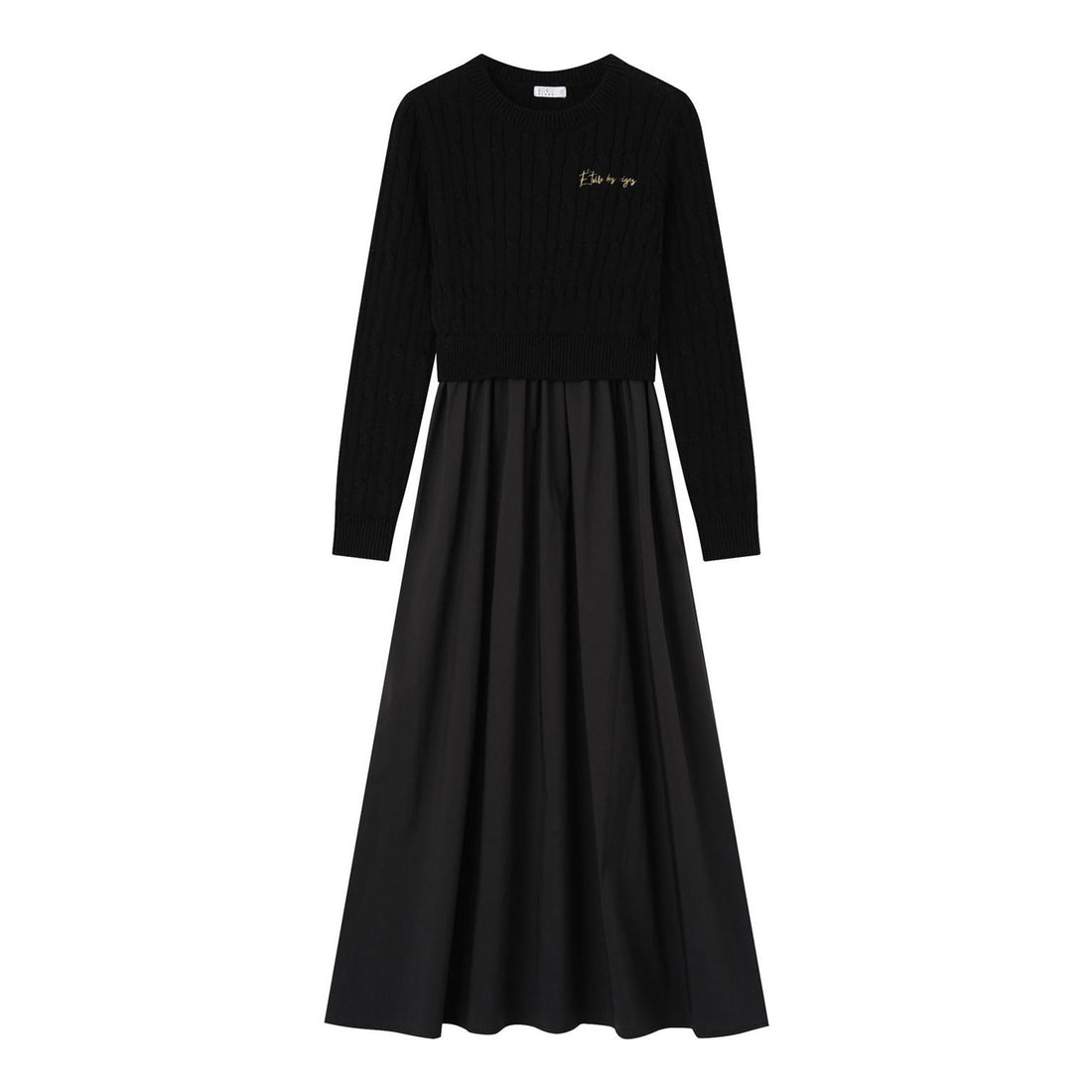 Coco Blanc Black Cabled Robe