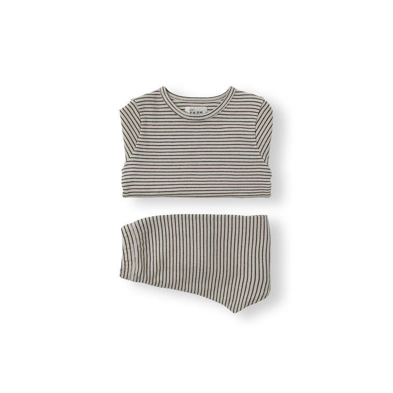 Bene Bene Charcoal Baby Bene Stripe Twinset