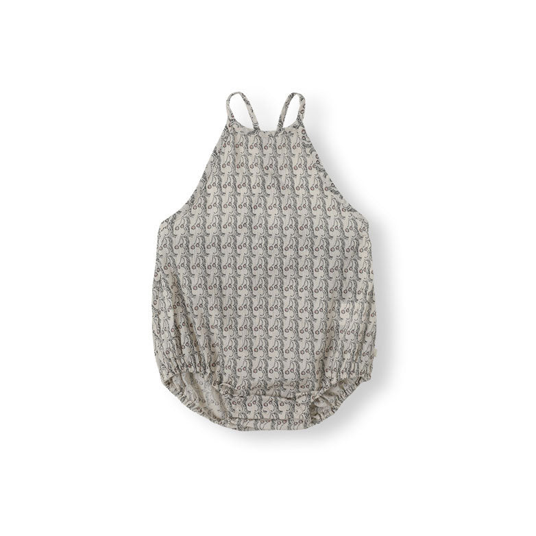Bene Bene Grayish Blue Baby Cherry Dot Romper