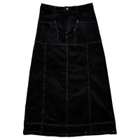 Clubhouse Black Corduroy Stitched Skirt