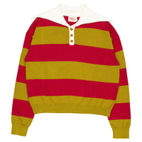 Clubhouse Mustard Striped Collar Sweater