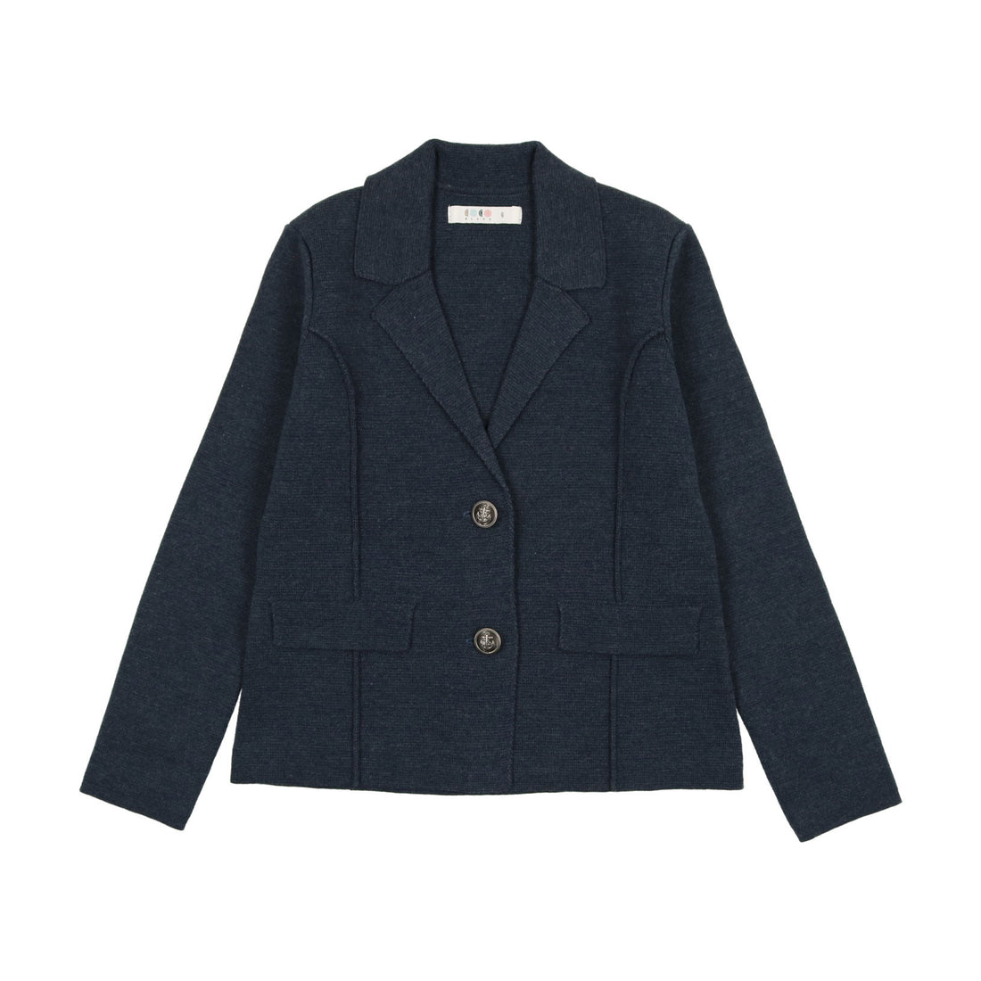 Coco Blanc Double Breasted Knit Blazer Navy Coco Blanc Double Breasted Knit Blazer Navy