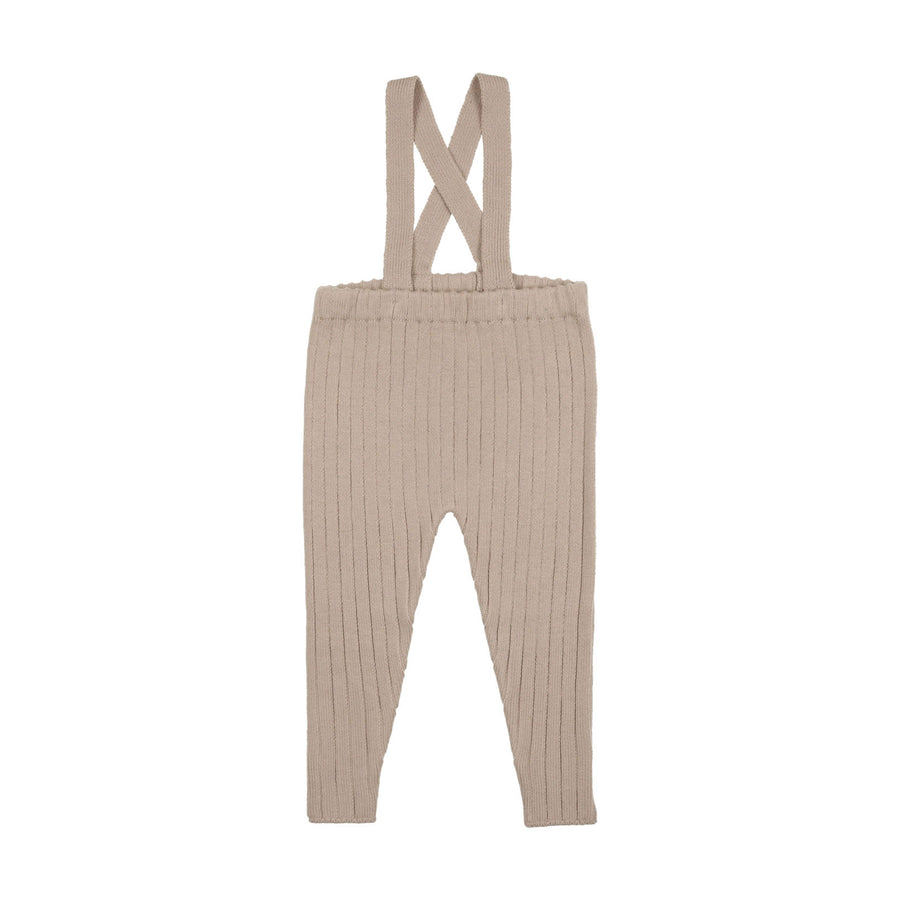 Coco Blanc Oatmeal Ribbed Knit Overalls