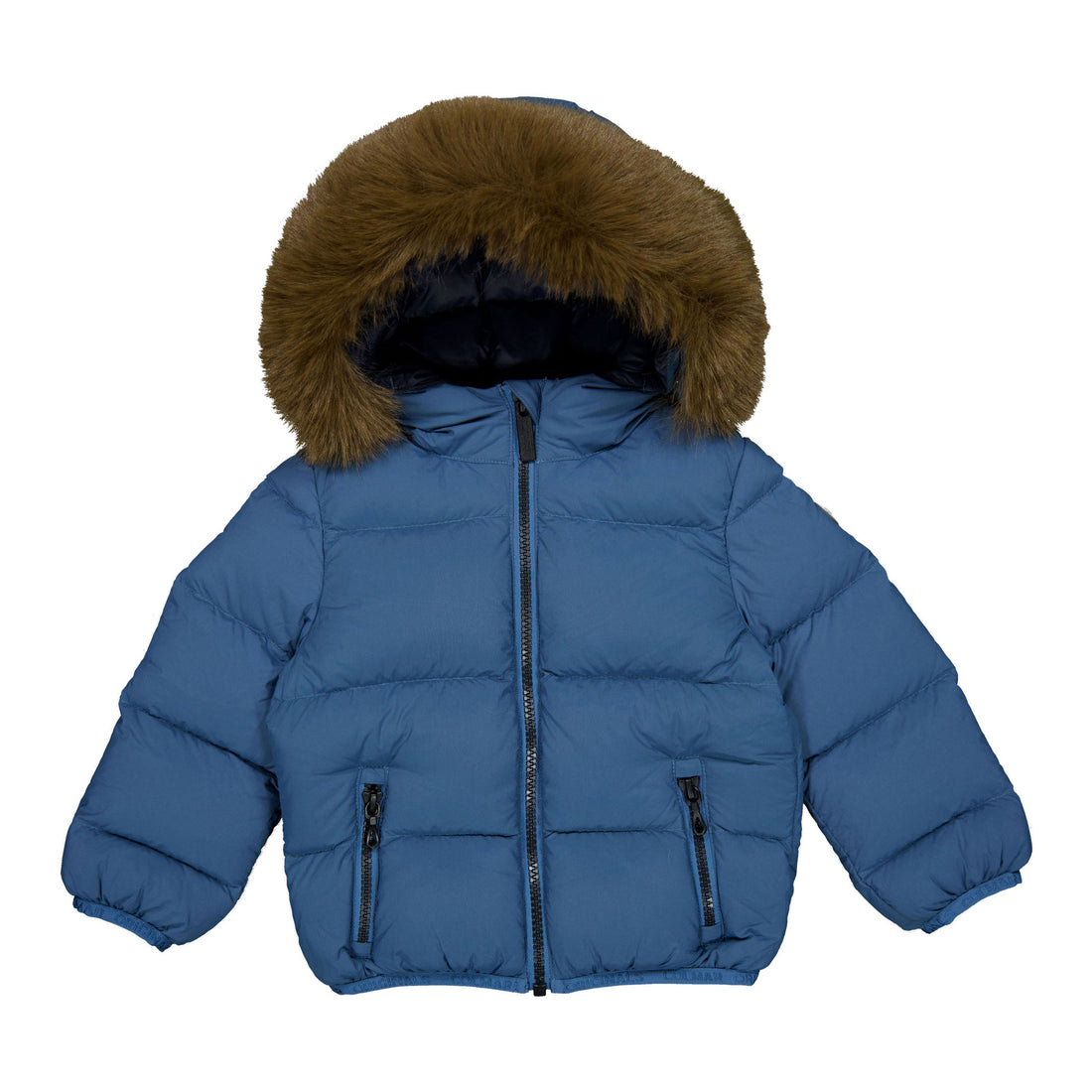 Colmar Navy  Faux Fur Quilted Baby Jacket