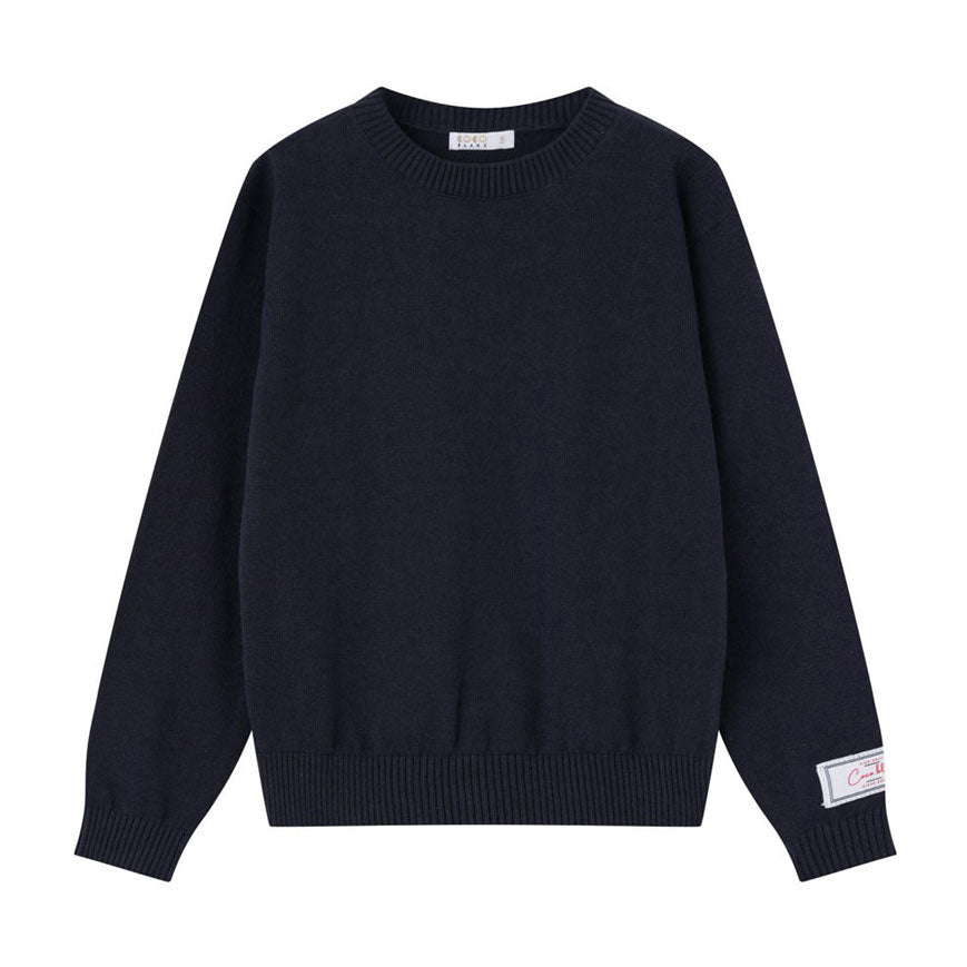 Coco Blanc Navy Knit Crew Sweater