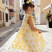 Pink Chicken Bright Yellow Eyelet Cynthia Dress