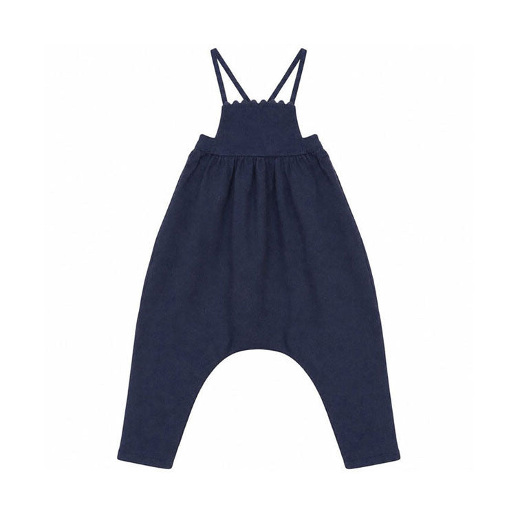 Calla Lili  Blue Embroidery Romper