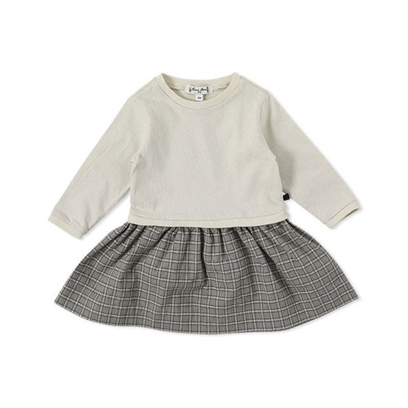 Bene Bene Ecru Duket Check Dress