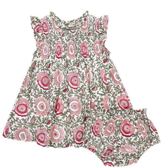 Pink Chicken Pink Lisbon Floral Baby Stevie Dress Set