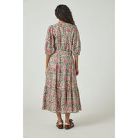 Pink Chicken Pink Lisbon Floral Womens Pintuck Indira Dress