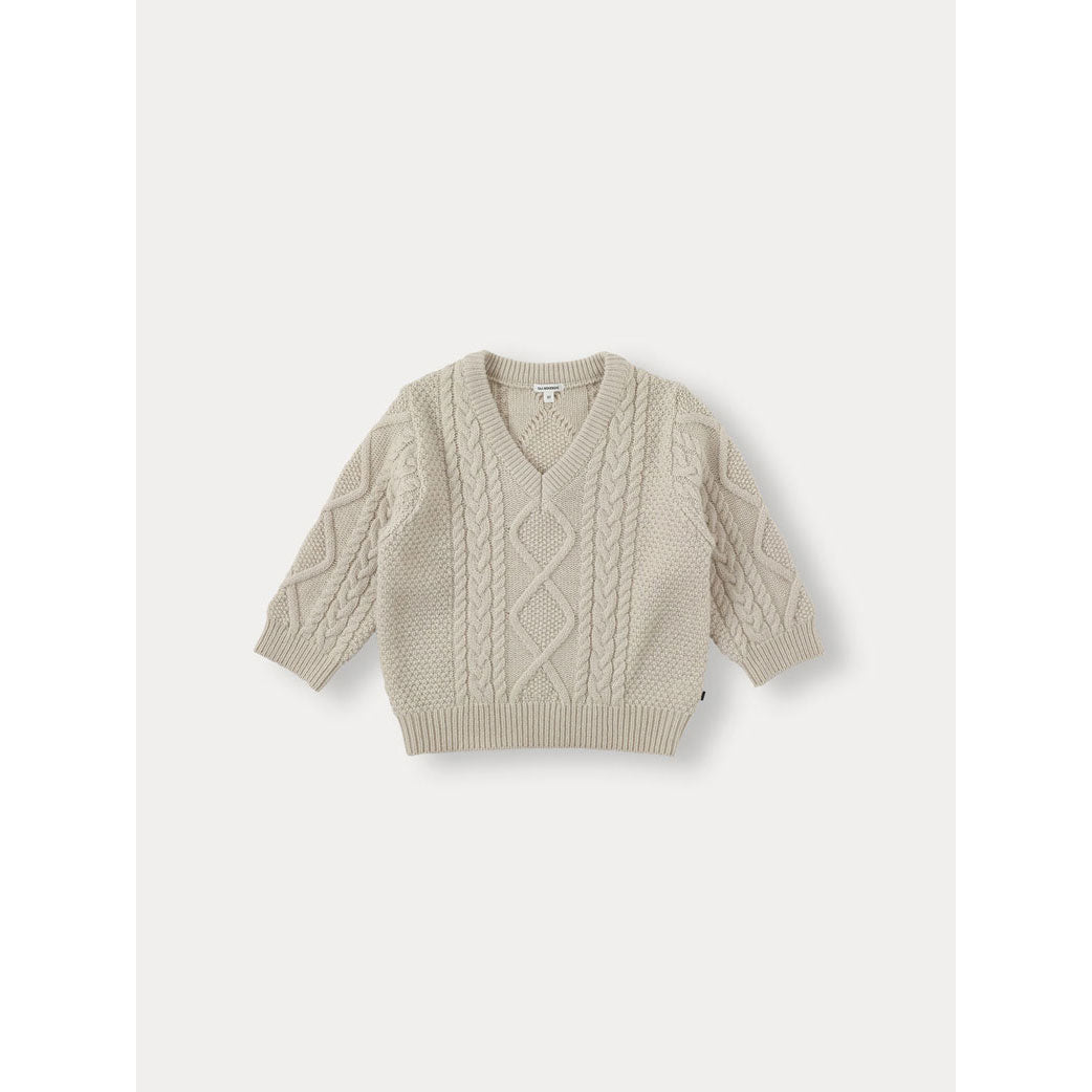 Bene Bene Ecru Cable V-Neck Pullover